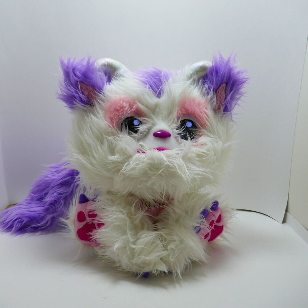 Furlings Aspen - 13" Interactive Plush Toy, 80+ Sounds & Animations White Purple